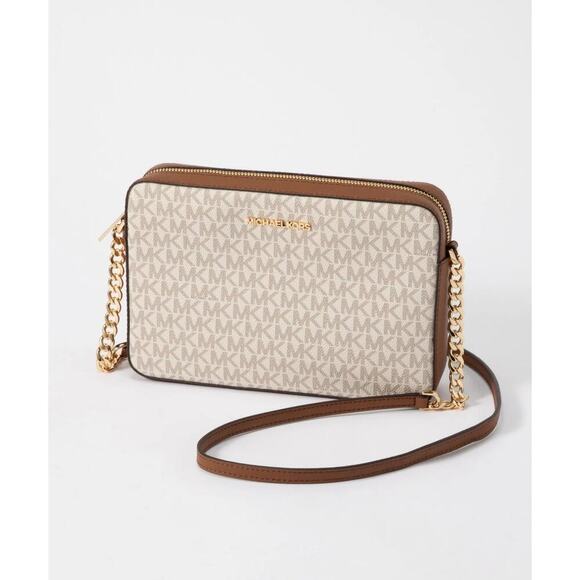 NWOT MICHAEL Michael Kors Jet Set Large Printed Logo Crossbody Bag - Picture 1 of 7